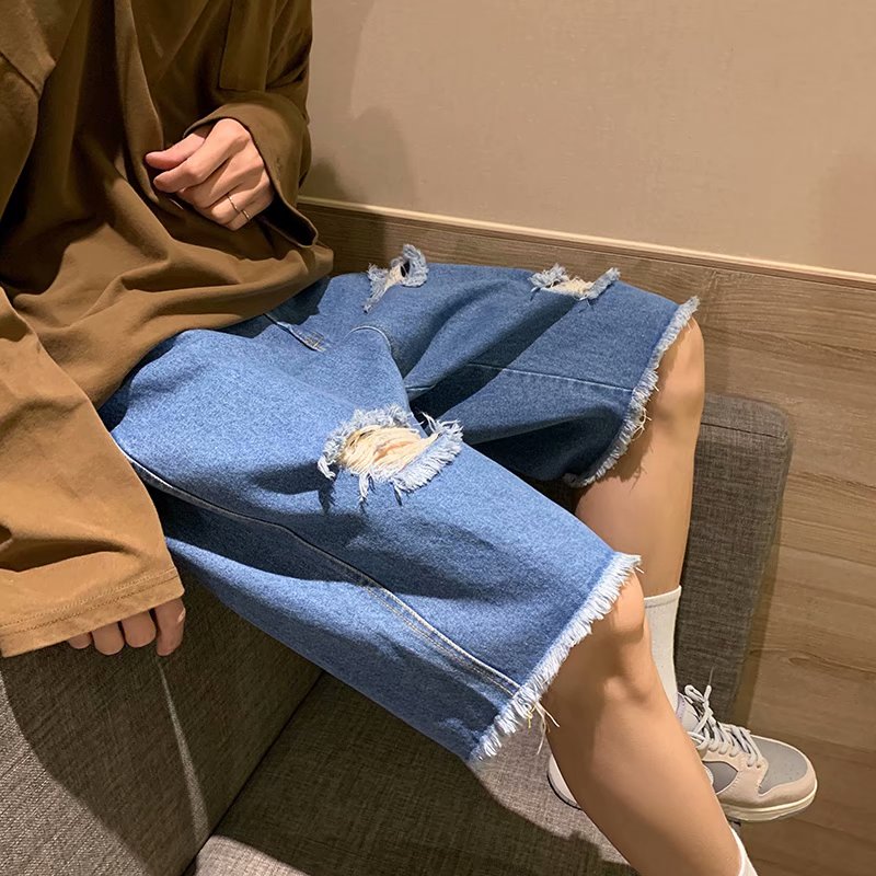 Men's Fashion Torn Jeans Shorts Size S-2Xl