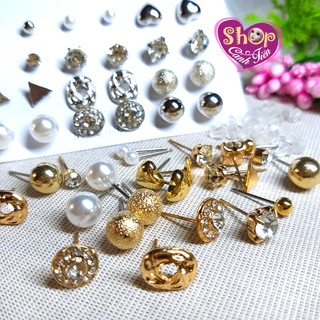 Bộ 12 Đôi Bông tai Nụ Đính Đá Phong Cách Hàn Quốc Cho Bạn Nữ Cực ĐẸP mà RẺ
