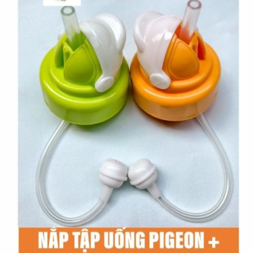 Nắp tập uống nước kèm ống hút bình Pigeon cổ rộng