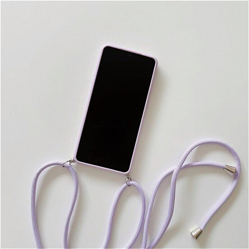 Ốp điện thoại silicon vuông màu kẹo có dây đeo chéo Samsung A03S A21S A22 5G A22 4G A32 A51 A71 A31 A50 A50S A30S A20 A30 A11