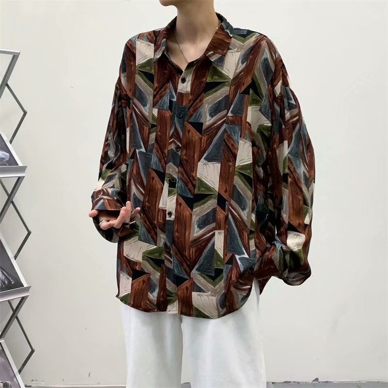 Korean Style 3d Printed Long Sleeve Shirt For Men / Women