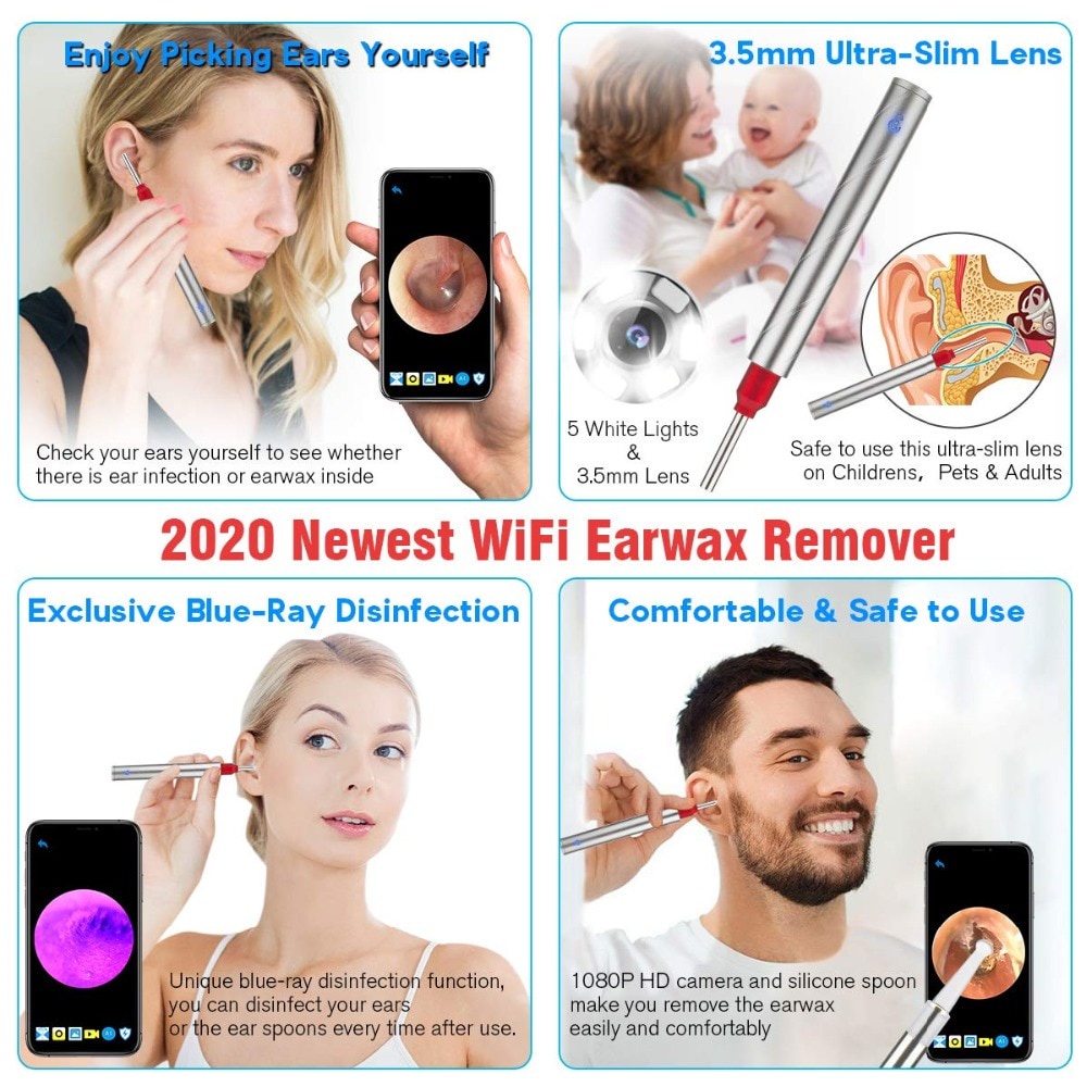 Bộ Dụng Cụ Lấy Ráy Tai Bằng WiFi Không Dây Chất Lượng Cao