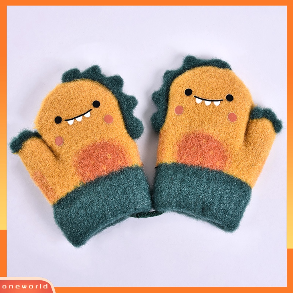 |Áo Thun In Hình ONEOR Thời Trang Năng Động| 1 Đôi Găng Tay Dệt Kim Dày Giữ Ấm In Hoạt Hình Dễ Thương Cho Bé