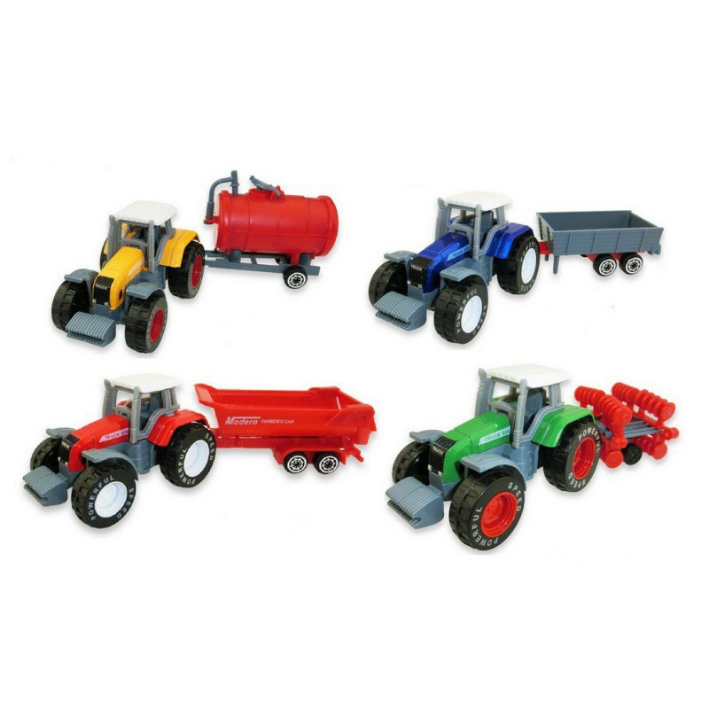 Xe đầu kéo đồ chơi nông trại tỉ lệ 1:64 bằng nhựa màu sắc cho bé