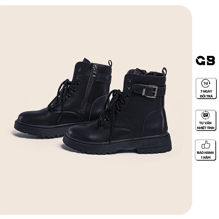 Giày boot nữ giayBOM cổ cao khóa kéo bên hông đế cao 4 cm B1186