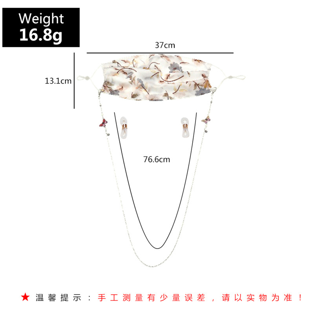 Dây đeo mắt kính / khẩu trang chống thất lạc họa tiết đính hạt hình bướm tiện dụng