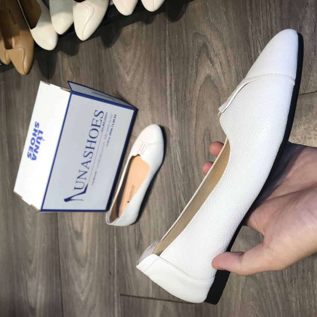 Giày bệt nữ búp bê đế bằng mềm êm chân Lunashoes (1079) mũi tròn da thật cao cấp dễ đi kiểu Hàn quốc nhiều màu (BH 24TH)