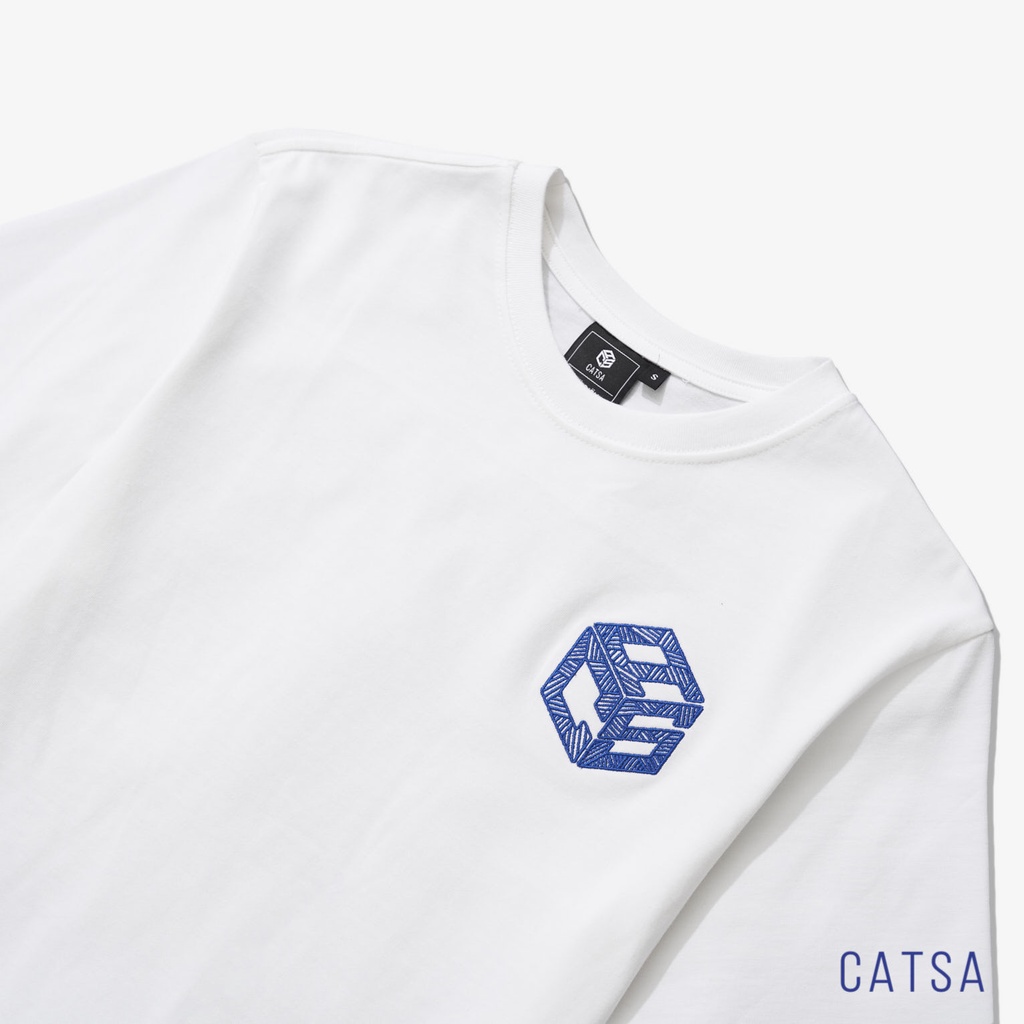 Áo thun cổ tròn thêu logo CATSA vải thun cotton mềm mại, thoải mái, thấm hút mồ hôi ATN275 - ATN276