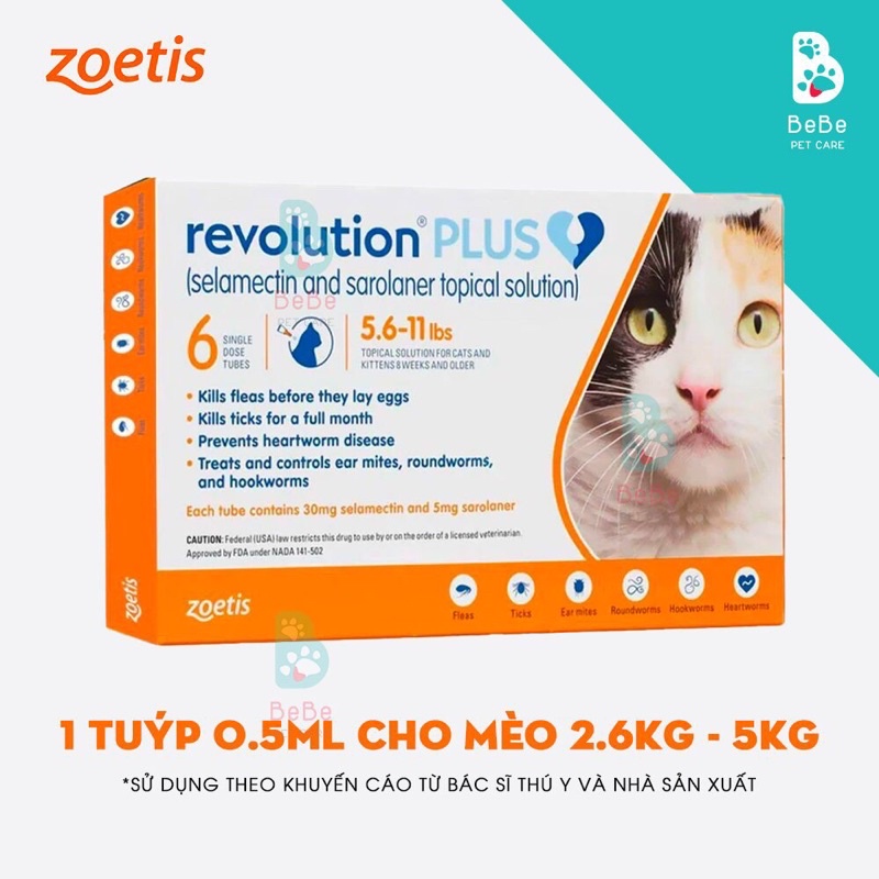 ZOETIS Revolution - Nhỏ Gáy Phòng Ngừa &amp; Loại Trừ Bọ Ve Rận Cho Chó Mèo