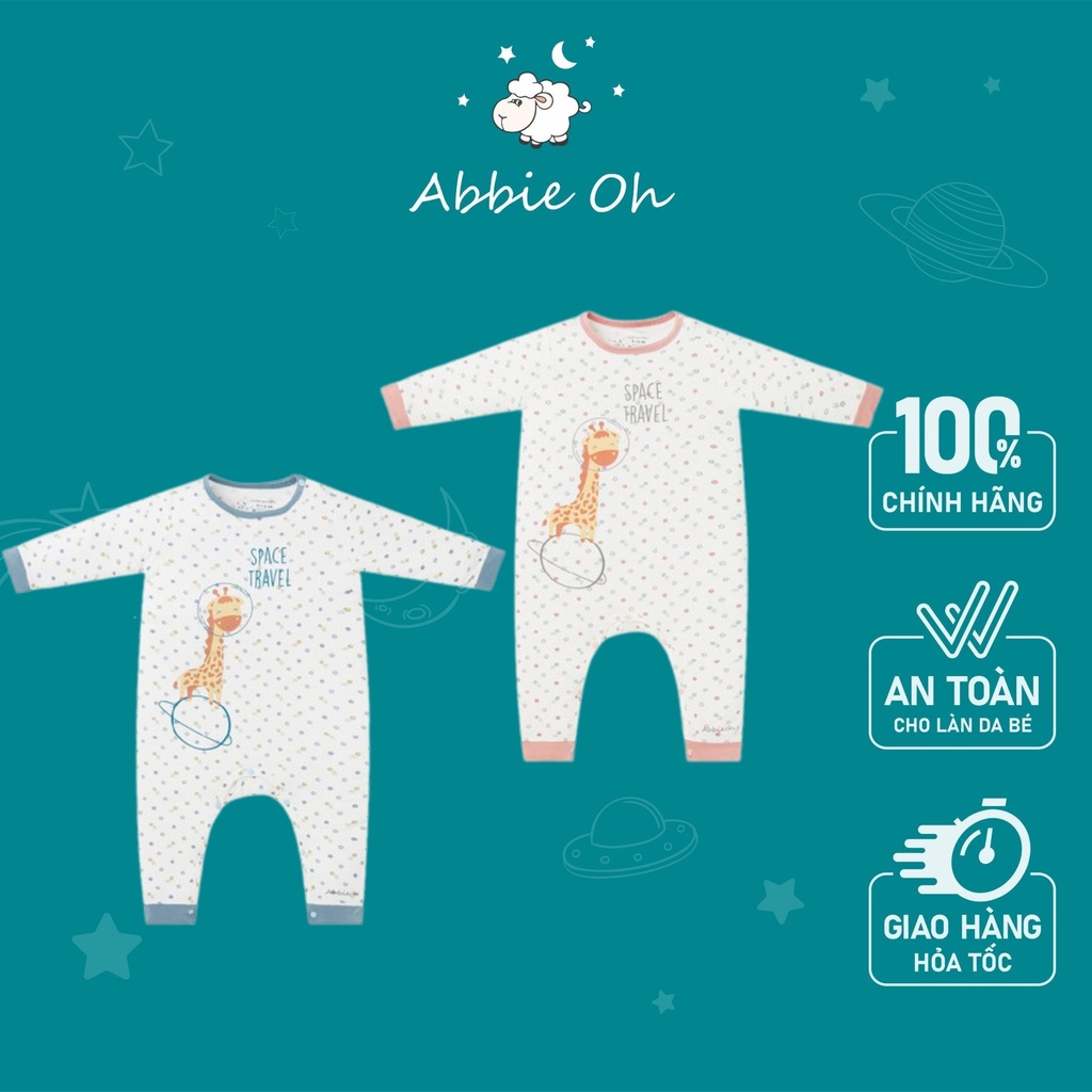Bộ quần áo Bodysuit cotton dài tay ABBIEOH thiết kế cài chéo cho bé gái và bé trai 0 - 12 tháng BD359 AW21