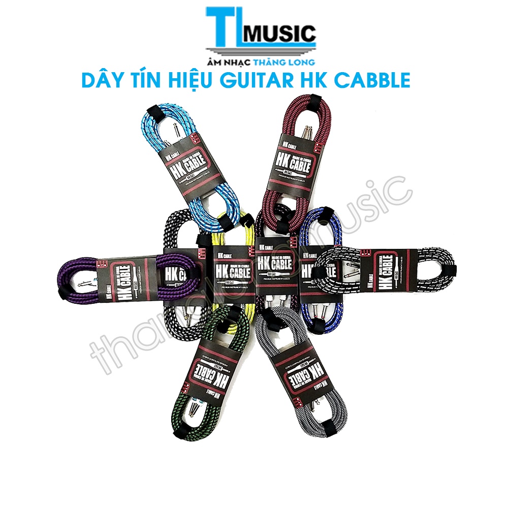 Dây Tín Hiệu Kết Nối Guitar ( Line Jack) HK 2 Đầu 6 ly Dài 3M &amp; 5M Chất Lượng Cao Giá Rẻ (Màu Ngẫu Nhiên)