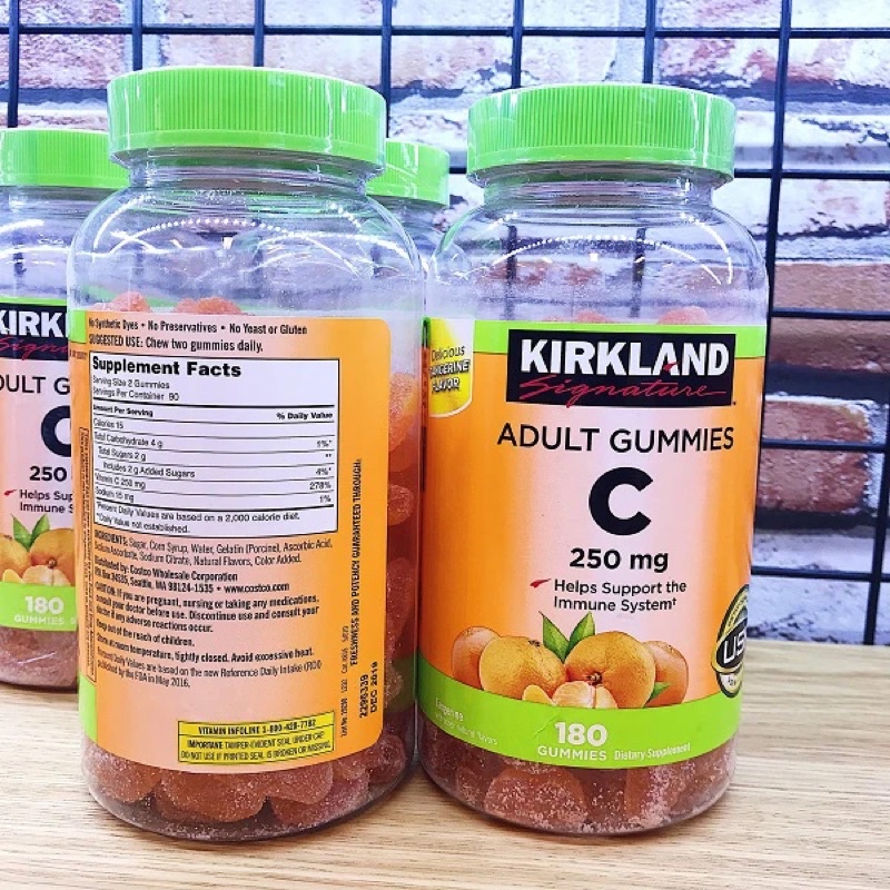 Kẹo Dẻo Kirkland Vitamin C 250mg Adult Gummies của Mỹ 180 viên