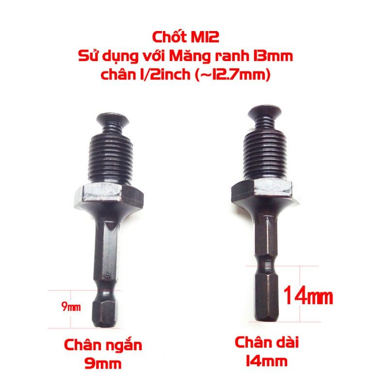 Chốt chuyển từ máy bắn vít sang máy khoan đầu kẹp măng ranh 10mm và 13mm chất lượng cao - Bách Hóa Việt Hường
