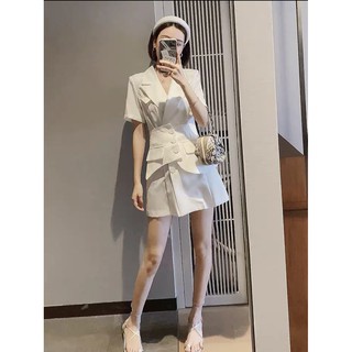 Đầm váy thiết kế cổ vest dáng công sở kèm ảnh thật - Angel just collection