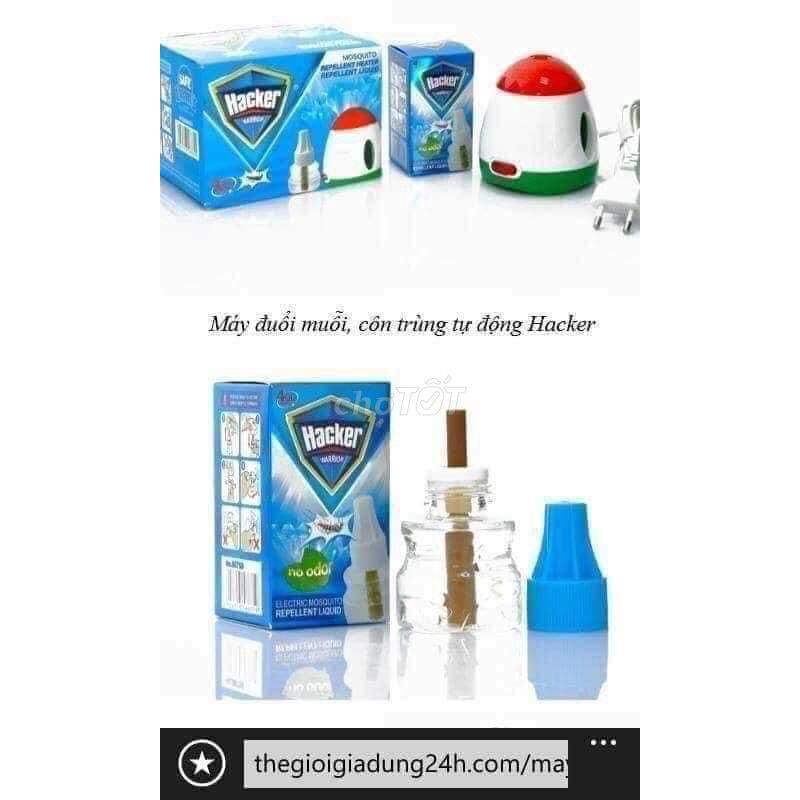 MÁY ĐUỔI MUỖI HACKER XÔNG TINH DẦU TẶNG KÈM 1 LỌ DÙNG THỬ (45ML) CHẤT LIỆU CAO CẤP ĐỘ BỀN CAO