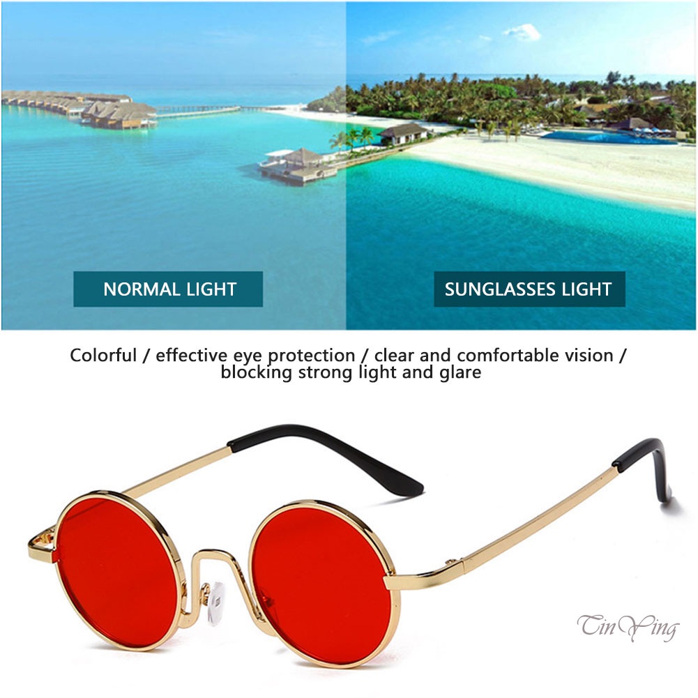 GETNOIVAS Kính Mát Phân Cực Tròng Tròn Tráng Gương Phong Cách Steampunk Cổ Điển Chất Lượng Cao