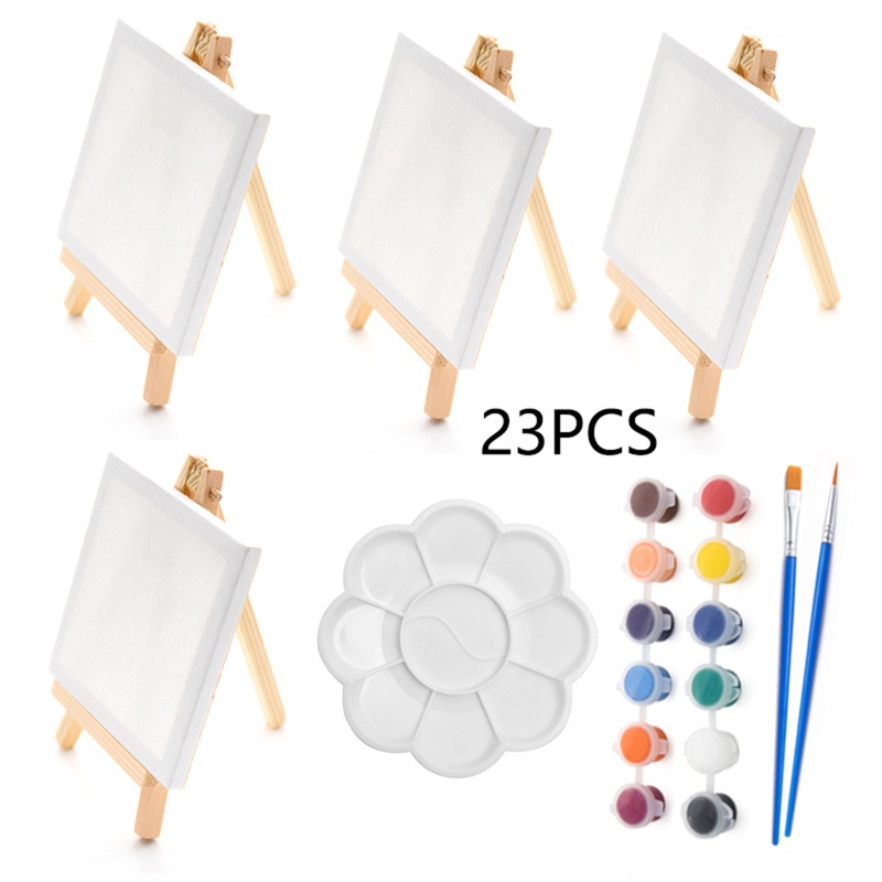 Set 23 Màu Vẽ Acrylic 12 Màu Cho Bé