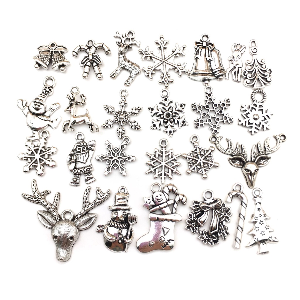 Set 50 Mặt Vòng cổ Hợp Kim Bạc Hình Giáng Sinh Dễ Thương