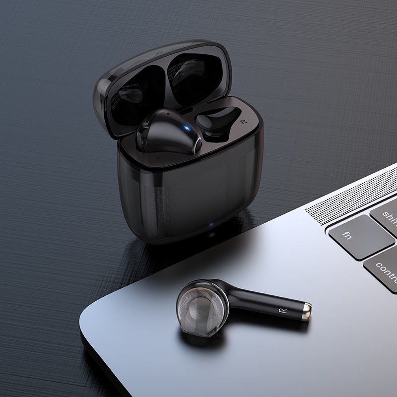 Tai nghe bluetooth true wireless Hoco EW15 Pure Bass V5.1 pin 4h, dock sạc 16h, tăng giảm âm, đổi tên tai nghe