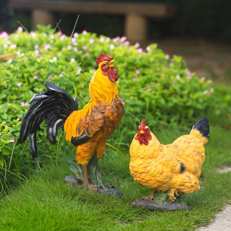 Tượng Gà Con Mô Phỏng Điêu Khắc Trang Trí Sân Vườn