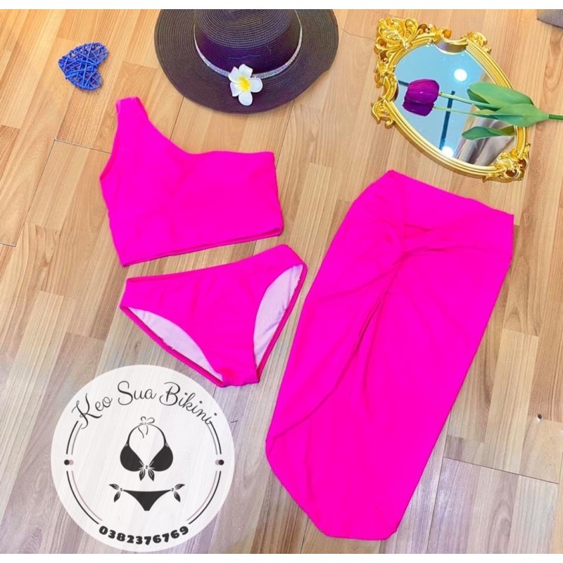 SET BIKINI 3 CHI TIẾT LỆCH VAI VÁY NHÚN CHE BỤNG CỰC CHẤT | BigBuy360 - bigbuy360.vn