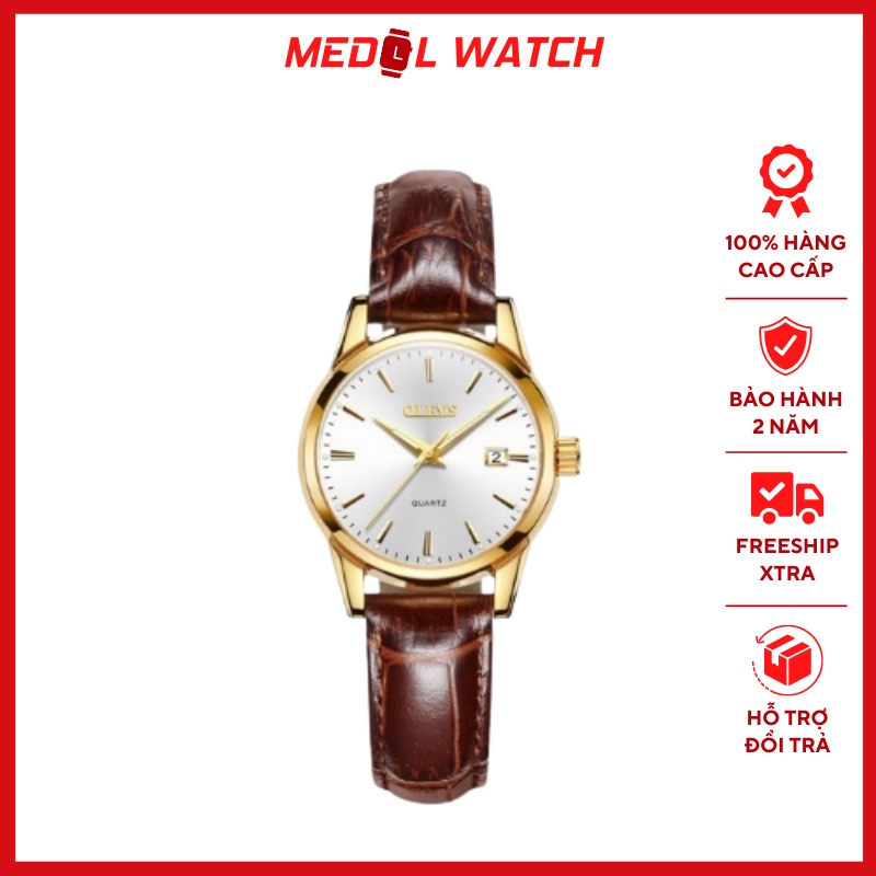 Đồng Hồ Nữ OLEVS Dây Da Thời Trang Cao Cấp Fullbox - A06 - Medol Watch