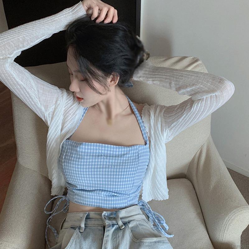 Áo Tank Top Ca Rô Ca Rô Xinh Xắn Dành Cho Nữ | BigBuy360 - bigbuy360.vn