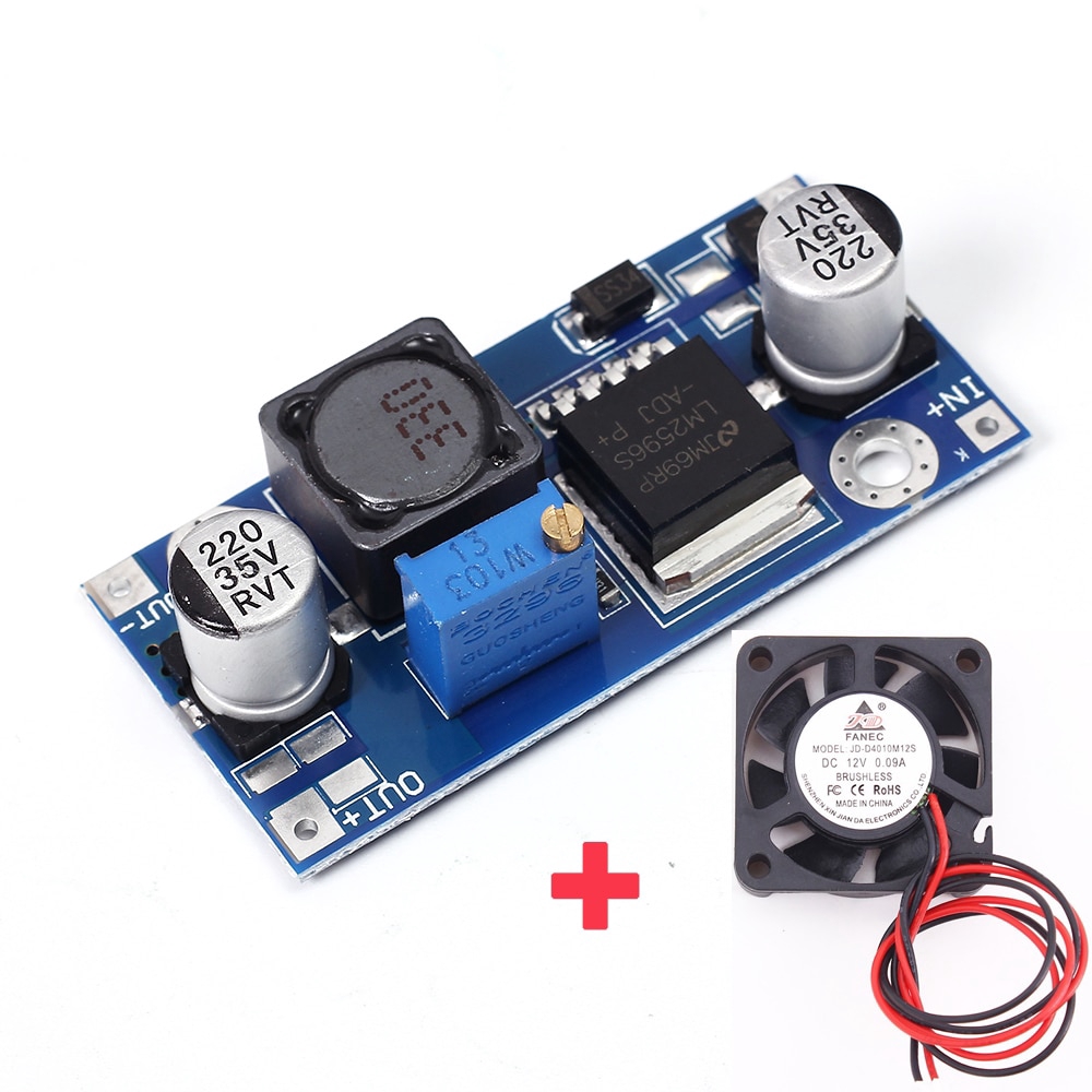 LM2596 Buck Step Down Converter DC-DC Adjustable Power Supply Module 12V Mini Cooling Computer Fan-Small DC Brushless 4V-35V