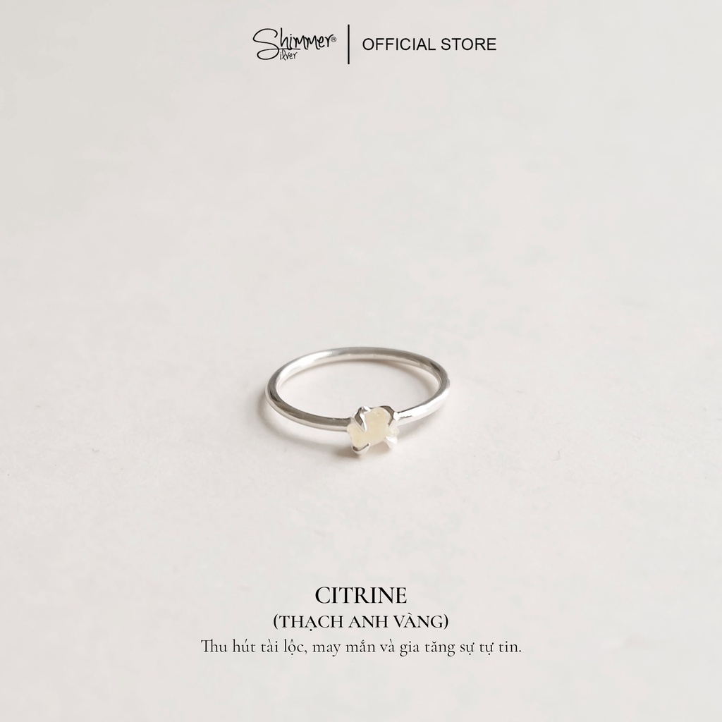 Nhẫn Nữ Bạc 925 Cao Cấp SHIMMER SILVER MINI STONE Các Loại Đá Thiên Nhiên Mang Lại May Mắn, Nạp Năng Lượng Phong Thủy