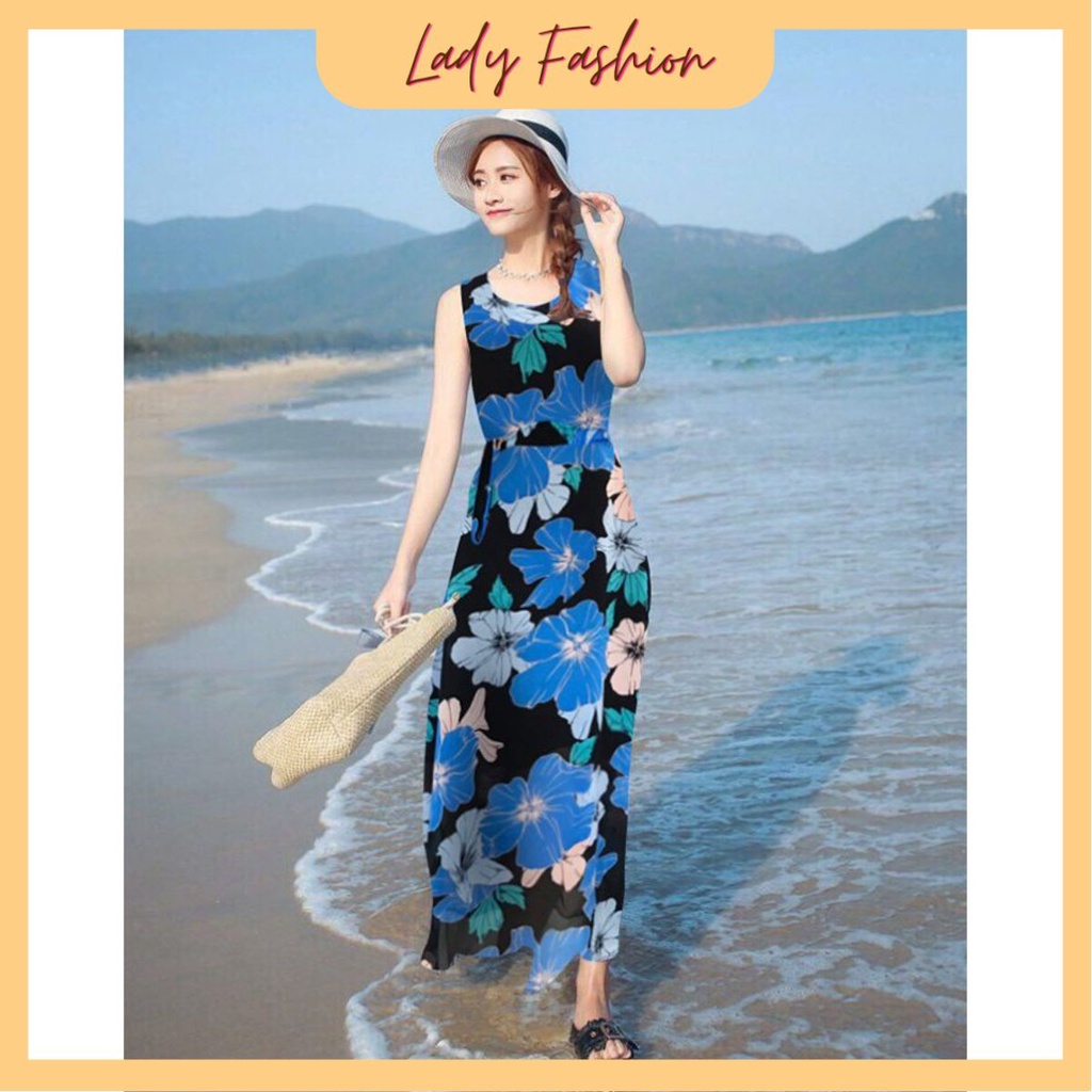Đầm maxi bông vol Hàn cao cấp MS0541D - Layy Fashion