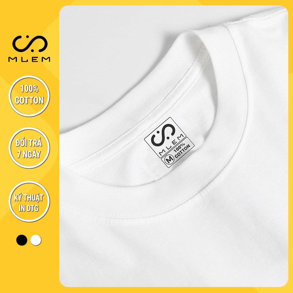 Áo Thun Cặp Đôi Nam Nữ Trắng Tay Lỡ Cao Cấp MLEM Action 100% Cotton Áo Phông Couple Form Rộng Đẹp