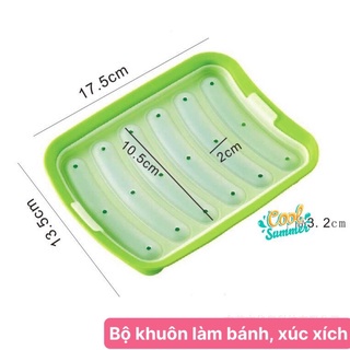 Khuôn làm xúc xích cho bé ăn dặm 6 ngăn chất liệu silicon an toàn cho bé
