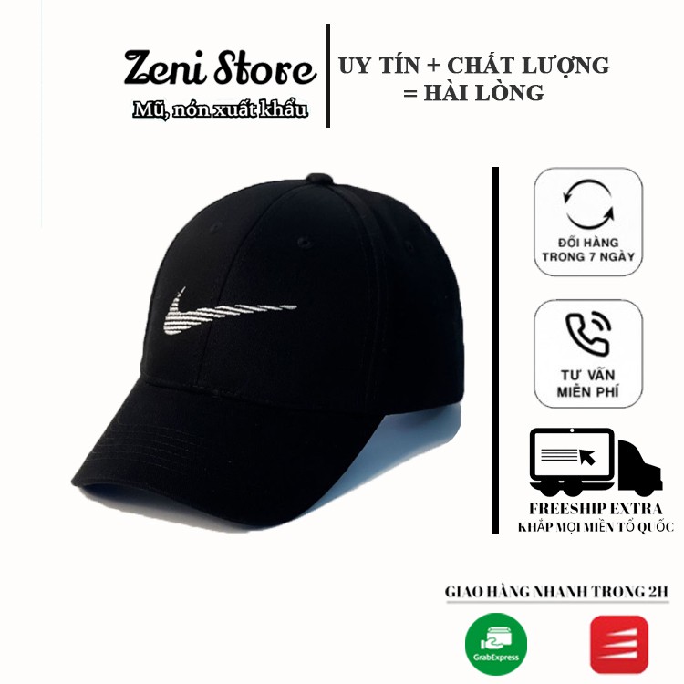 Mũ lưỡi trai, Nón kết xuất khẩu Zeni Store thêu logo nổi Nai Siêu HOT Freeship, Full Hộp