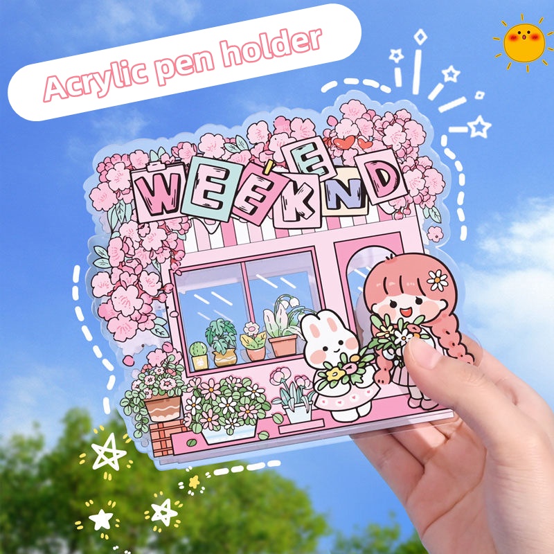 Hộp Đựng Bút Bằng Acrylic Để Bàn Tiện Dụng Cho Học Sinh