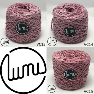 Lumi VC13-VC15 Len Nhung Cotton Sợi 2 - 3mm Toen Tím Hồng Siêu Mềm Thích Hợp Đan Móc