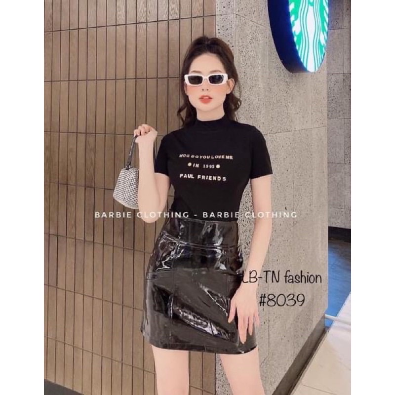 Chân váy da bóng cạp to hàng Quảng siêu hót