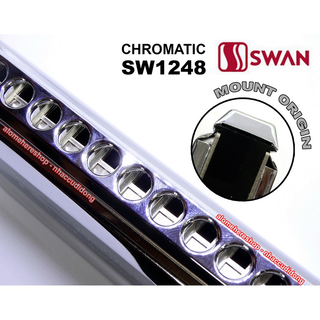 Kèn harmonica Chromatic Swan SW1248 Có Wind Saver Tiết Kiệm Hơi