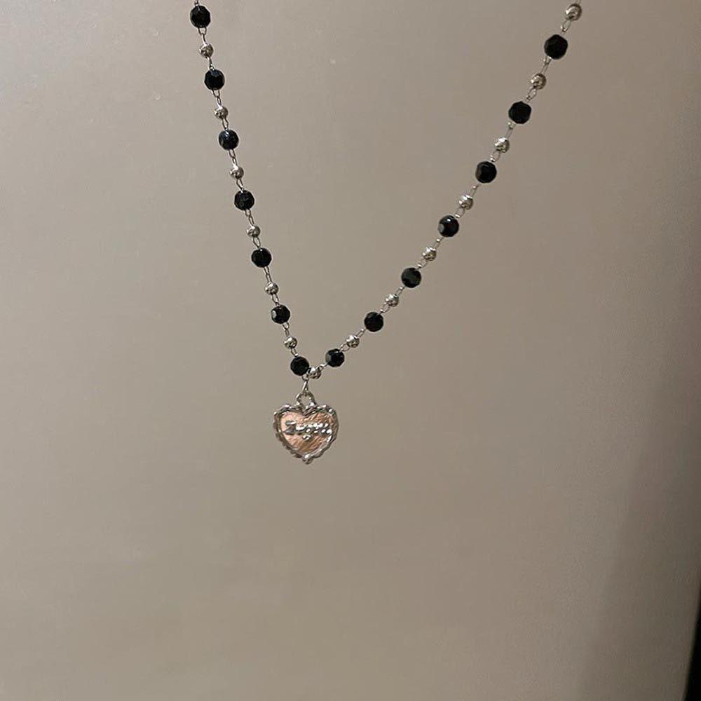 AROMA Dây Chuyền Mặt Trái Tim Khắc Chữ Phong Cách Hàn Quốc Ngọt Ngào Cho Nữ