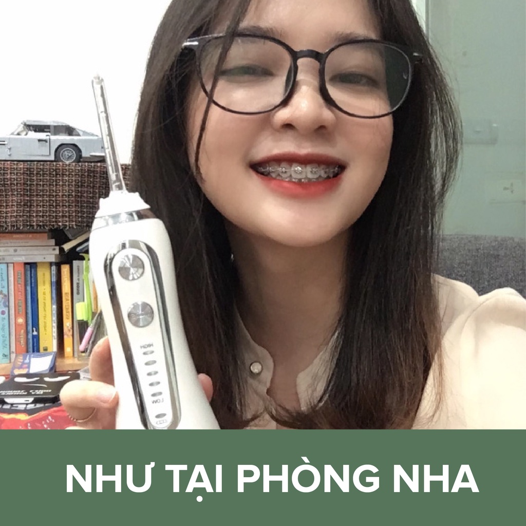 Máy tăm nước cầm tay làm sạch răng Max456S + Máy đẩy tinh chất ion nóng lạnh Max888PRO