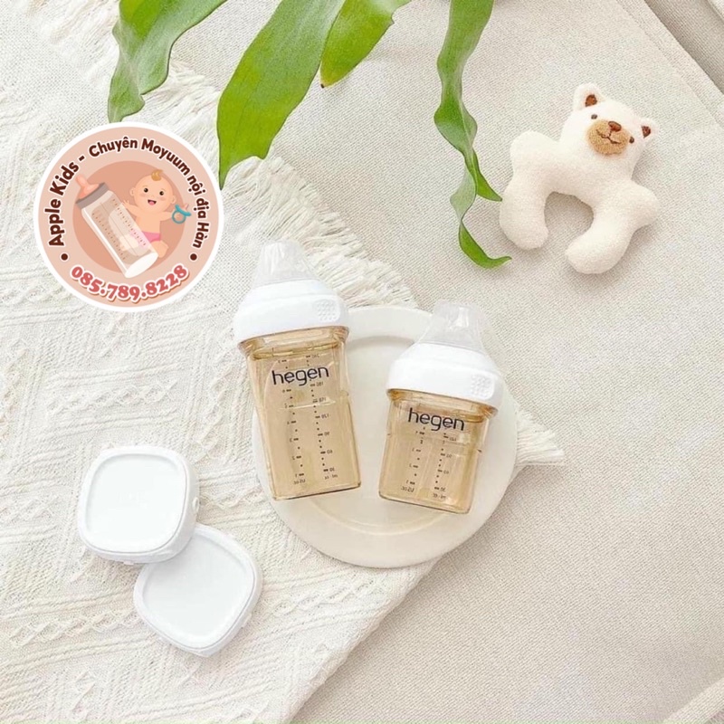 [ SẴN] Set quà tặng Hegen 150ml-240ml kèm nắp trữ  | Hegen Basic Starter Kit | Apple Kids