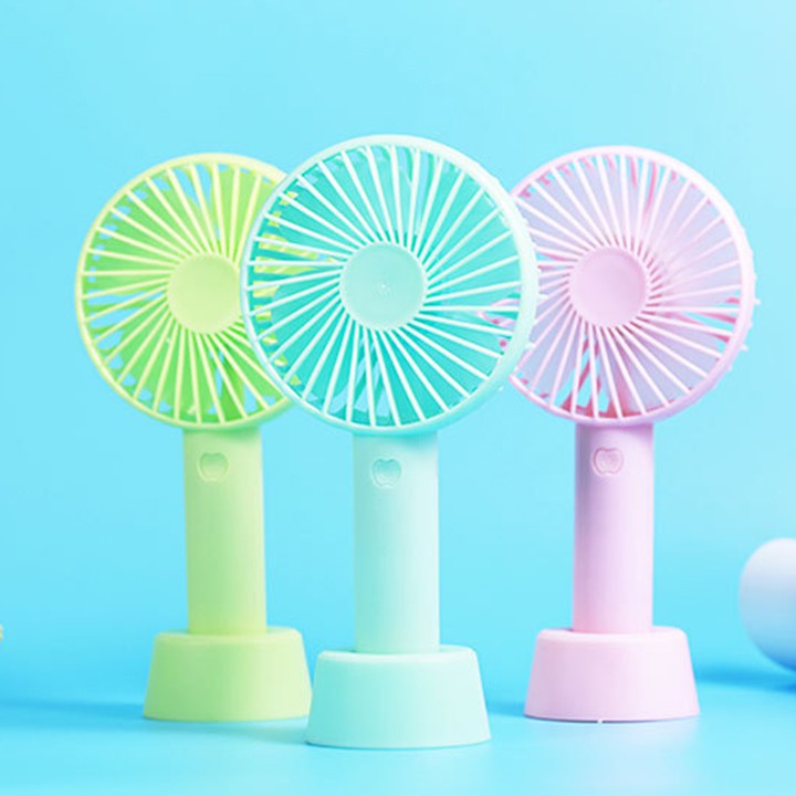 Quạt Mini Cầm Tay Tích Điện 3 Chế Độ Gió Kèm cáp sạc có tặng chân đế giữ quạt