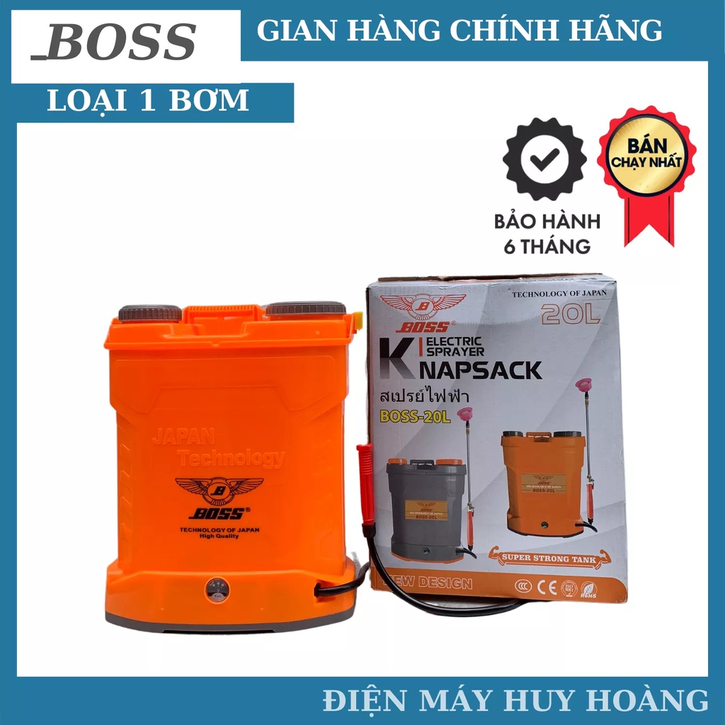 Bình xịt điện phun thuốc khử trùng loại 20l BOSS NHẬT- bảo hành 6 tháng