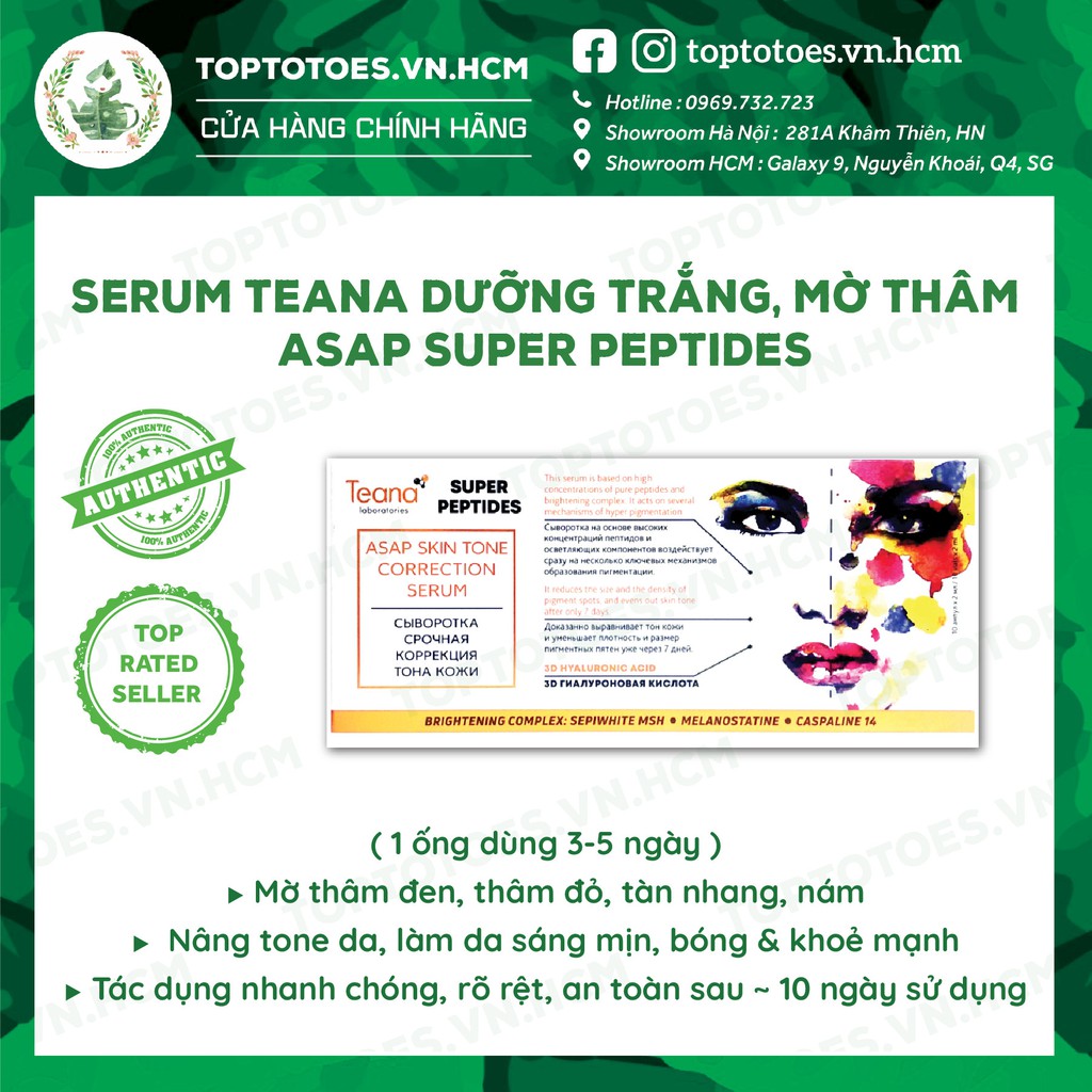 Serum Teana Super Peptides ASAP dưỡng trắng, mờ thâm, cải thiện kết cấu da