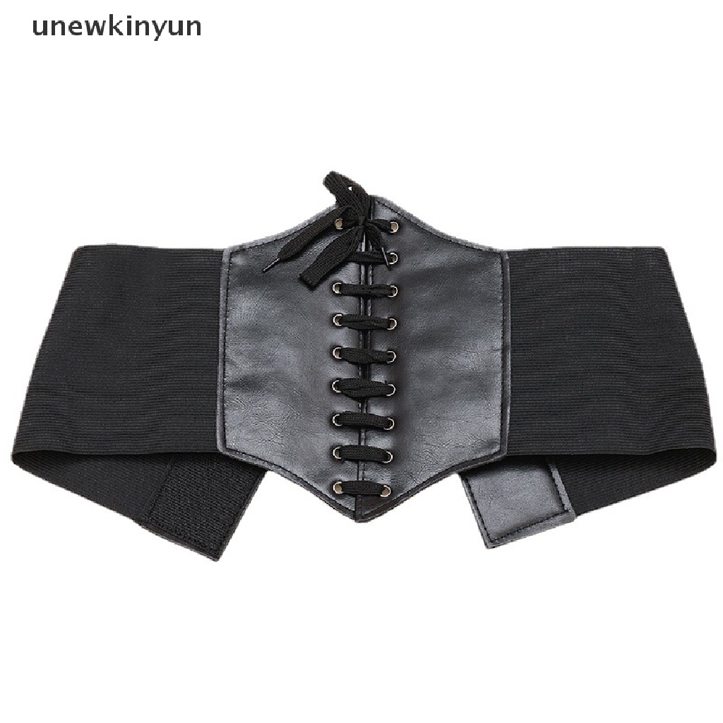 1 Thắt Lưng Da PU Bản Rộng Buộc Dây Kiểu Gothic Cho Nữ