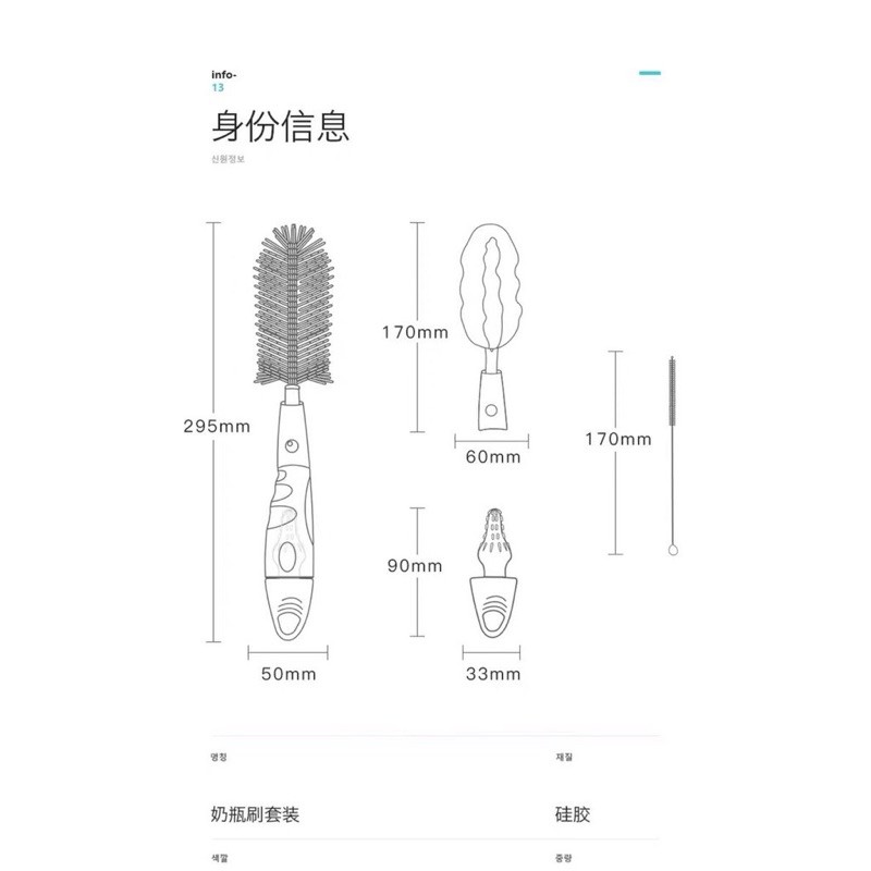 Set cọ rửa bình Silicone Aag cho bé