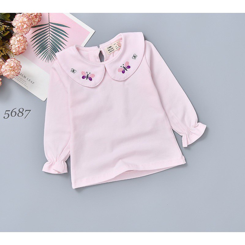 áo dài tay bé gái cổ bèo chất cotton nỉ  Ảnh thật Rio chụp, hàng có sẵn kèm video