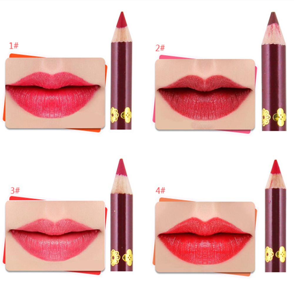 HS New Lipstick Matte Outline Lip Shape Makeup 12 Colors Waterproof Long Lasting Fashion Lip liner