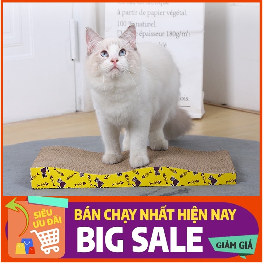 Bàn cào móng mèo giúp mèo giải trí, cào cho sạch và mòn bớt móng , tặng kèm bịch catnip cho mèo phê tận nóc