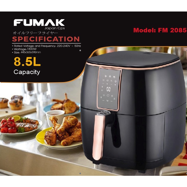 Nồi chiên không dầu điện tử Fumak FM-2085 - Dung tích 8.5L - Bảo hành 18 tháng