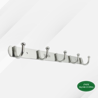 Móc treo quần áo gắn tường inox 304 cao cấp - Móc treo đồ inox gắn tường - Móc 5 bi đơn